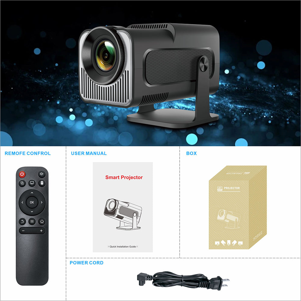 Smart Portable HY320 Mini Projector 4K Native 720P 300 ANSI 180° Rotatable